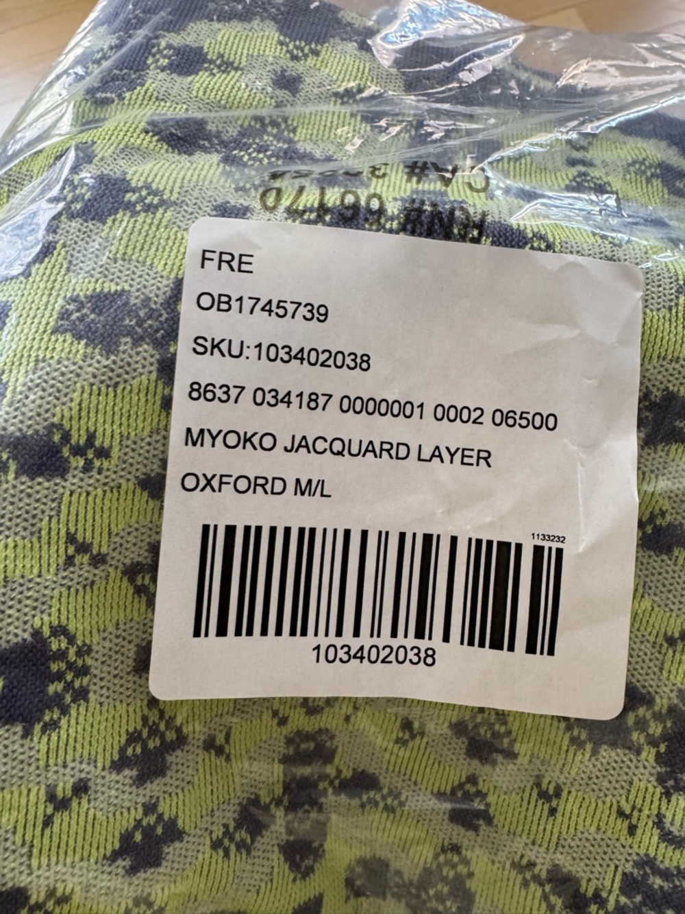 Free People Myoko Jacquard Leggins and Top in “Oxford” Blue and Green. Size M/L. - Picture 3 of 4